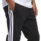 adidas Men's Essentials 3-Stripes Fleece Pants, Black/White, Large