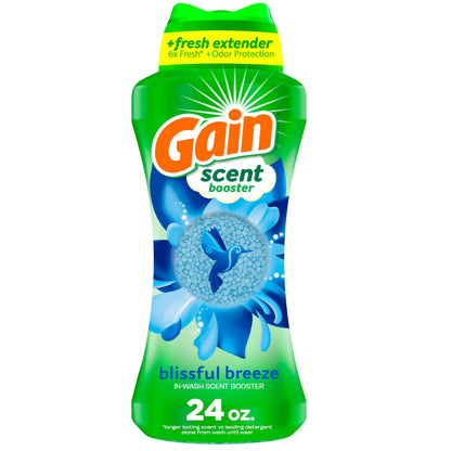 Gain In-Wash Laundry Scent Booster, Blissful Breeze Scent, 24.0 OZ, Fresh Extender + Odor Protection