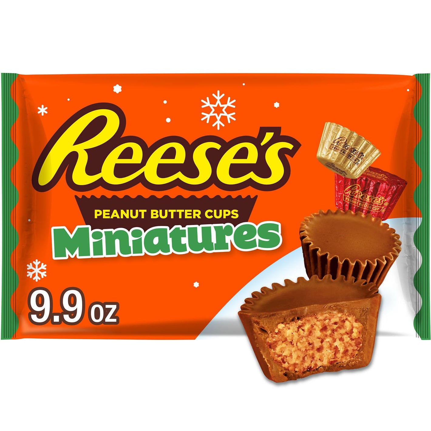 REESE'S Miniatures Milk Chocolate Peanut Butter Cups, Christmas Candy Bag, 9.9 oz