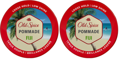 Old Spice Hair Styling Fiji Pomade for Men Flexible Hold Low Shine, 2.22 oz (Packaging May Vary) (Pack of 2)