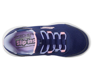 Skechers Kids Girls Bounder - Simple Cute Sneaker, Navy, 3 Little Kid