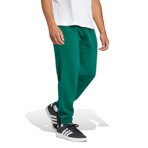 Adidas Mens Essentials Feel Cozy Fleece Sportswear Pants, Collegiate Green/Black, Small