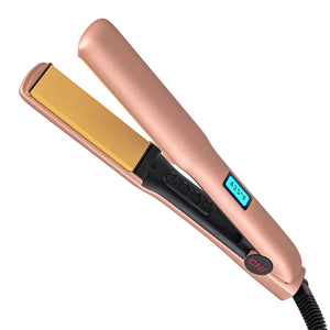 CHI Original Flat Iron Hair Straightener, Ceramic Floating Plates for Smooth Finish, Quick Heat Up Styling Tool, Adjustable Heat Settings, 1.25", Prosecco Please