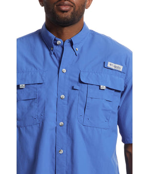 Columbia Mens PFG Bahama II Short Sleeve Fishing Shirt, Vivid Blue, XX-Large