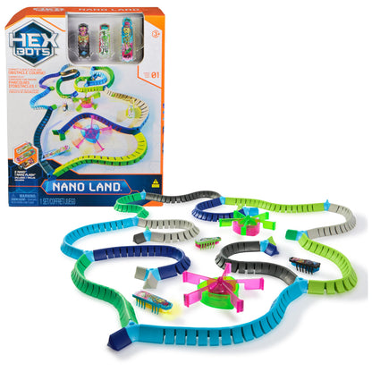 HEX Bots Nano Land, Sensory Toys for Kids & Cats with Over 40 Pieces & 3 Nano Bots, Toy Playsets & Mini Robot Toy for Kids Ages 3 & Up, Batteries Included