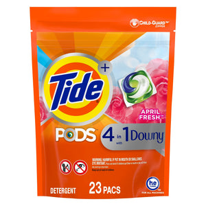 Tide PODS with Downy, Liquid Laundry Detergent Pacs, April Fresh, 23 count