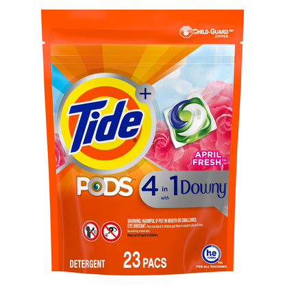 Tide PODS with Downy, Liquid Laundry Detergent Pacs, April Fresh, 23 count