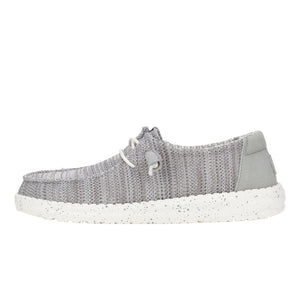 HEYDUDE Wendy Stretch Sox Light Grey Size 6, Women’s Shoes, Women’s Slip-on Loafers, Comfortable & Light-Weight