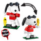 Brickcraft Peanuts Joe Cool Brick Building Kit (643-Piece Set), 2-in-1 Poseable Snoopy Figure with Woodstock, Display Base and Sunglasses, Collectible Display Gift