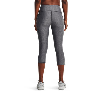 Under Armour Womens HeatGear Armour High Waisted Pocketed No-Slip Capri , Charcoal Light Heather (019)/White , X-Small