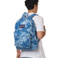 JanSport Right Pack Expressions Backpack – Main Compartment, 15-inch Padded Laptop Compartment, Side Water Bottle Pocket, Utility Pocket with Zippered Rain Flap, Denim Wash Blue