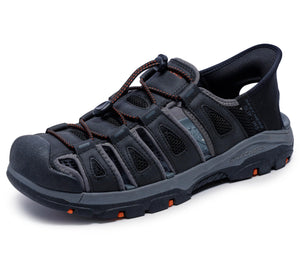 Skechers Men's Tresmen-Norvick 205187 Enclosed Slip-Ins Fisherman Sandal, Black, 10.5