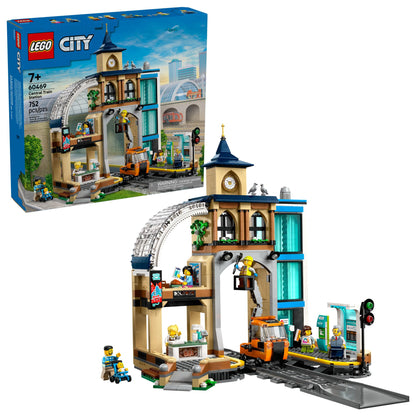 LEGO City Central Train Station Building Toy - Multi-Level Pretend Play Set for Boys & Girls, Ages 7+ - Building Blocks for Kids - Gift Idea for Birthdays - 60469