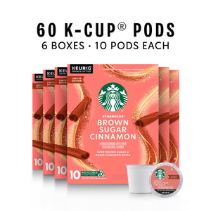 Starbucks K-Cup Coffee Pods, Flavored Hot or Iced Coffee, Brown Sugar Cinnamon, 60 Keurig Pods