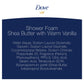 Dove Shower Foam Shea Butter With Warm Vanilla Foaming Body Wash, 13.5 Oz