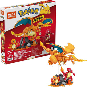 MEGA Pokémon Action Figure Building Toys for Kids, Charmander Evolution Set with 300 Pieces, 3 Poseable Characters, Charmeleon and Charizard
