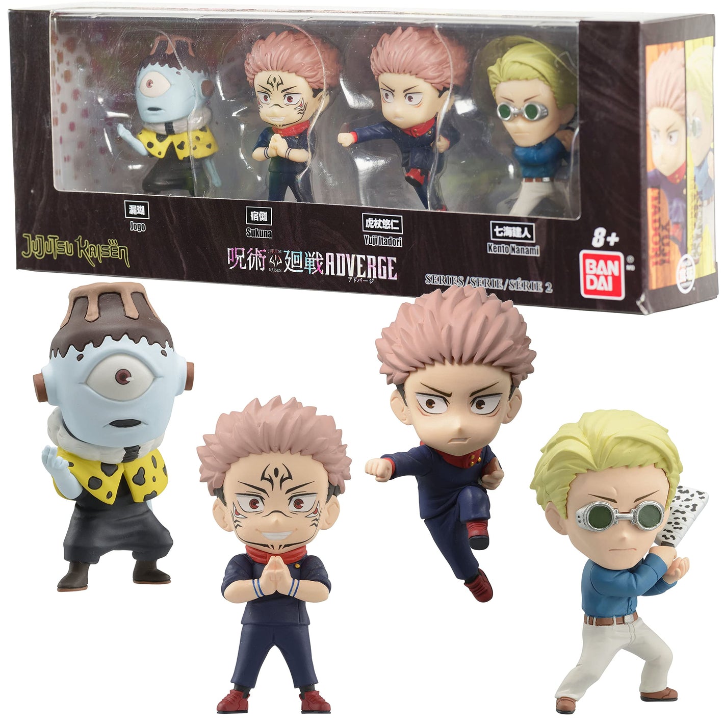 Bandai Namco - Jujutsu Kaisen Adverge Figure Box Set C (Yuji Itadori, Kento Nanami, Ryomen Sukuna, Jogo), Bandai Adverge Figure Box Set