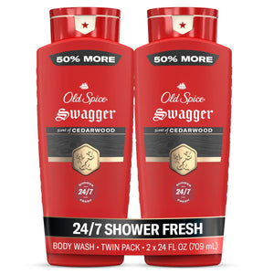 Old Spice Body Wash for Men, Long-Lasting Swagger Scent, 24 fl oz Pack of 2