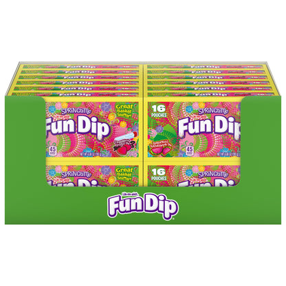 LIK-M-AID Fun Dip Easter Candy, Wonderous Watermelon and Strawberry Licious, Easter Candy, 6.88 oz (16 pouches)