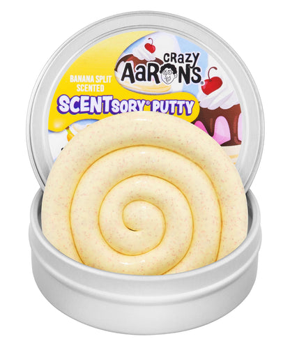 Crazy Aaron's Thinking Putty® - Banana Split - Scented Sensory Putty for Kids and Grown ups - Creative and Endless Fun, Stress Relief Therapy Toys, Never Dries Out - Made in USA