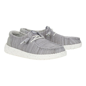 HEYDUDE Wendy Stretch Sox Light Grey Size 6, Women’s Shoes, Women’s Slip-on Loafers, Comfortable & Light-Weight