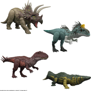 Mattel Jurassic World Wild Roar Stomatosuchus Dinosaur Action Figure Toy, Sounds & Attack & Lights, Scan Code for Digital Play