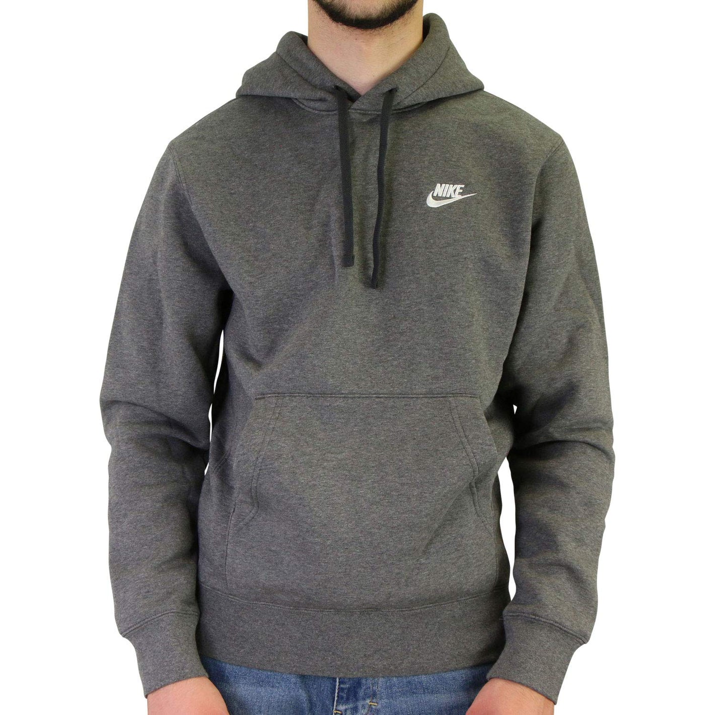 Nike Pull Over Hoodie, Charcoal Heather/Anthracite/White, XL-T