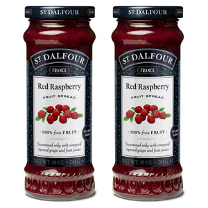 St. Dalfour Red Raspberry Fruit Spread - 10oz - 100% from Fruit, No Artificial Ingredients, Non-GMO, No Cane Sugars, All Natural - Pack of 2