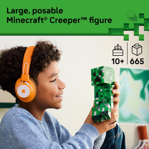LEGO Minecraft The Creeper Kids Building Toy - Minecraft Toy for Boys & Girls, Ages 10+ - Room Decor for Gamers -W/ 1st Version Minifigure - Gift for Birthdays - 21276