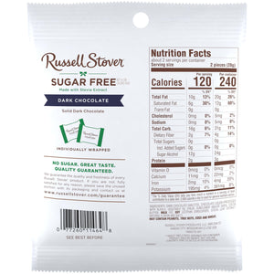 RUSSELL STOVER Sugar Free Dark Chocolate Medallions Candy, 2 oz. bag (Pack of 10)