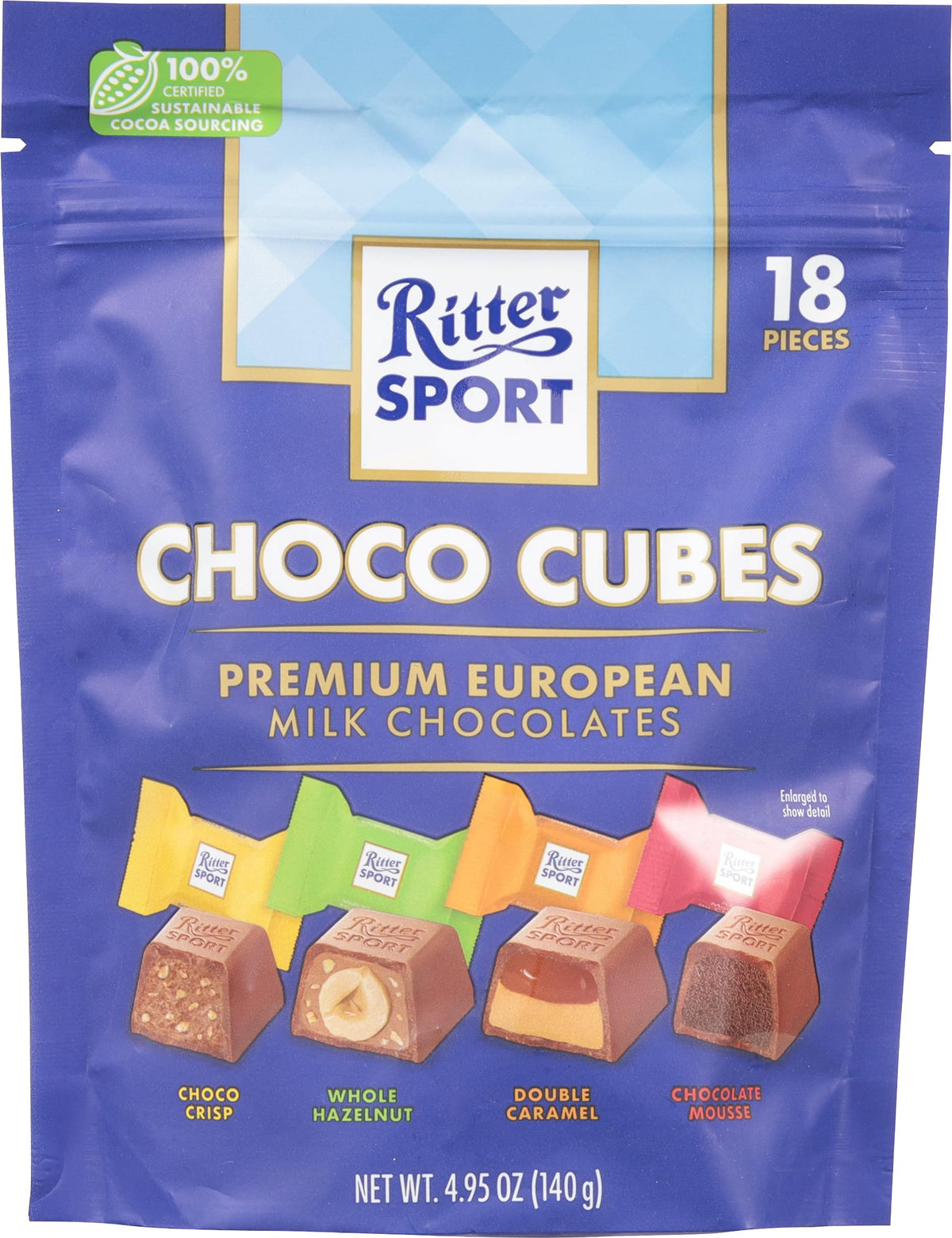 Ritter Sport, Choco Cubes Premium European Assorted Milk Chocolates, 4.95 Ounce