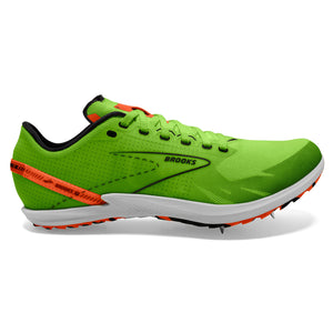Brooks Draft XC Supportive Cross-Country Running Shoe - Green Gecko/Red Orange/White - 10.5 Mens/12 Womens Medium