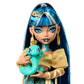Monster High Cleo De Nile Doll in Golden Blouse & Layered Skirt, Includes Pet Cobra Hissette & Accessories Like a Backpack, Snack & Scroll