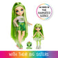 Rainbow High Littles Rainbow Fantasy Fairies + Pet – Emerald Green 5.5" Posable Small Doll & Fantasy Dragon Pet with Interchangeable Fairy Wings, Kids Gift 4+