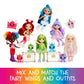 Rainbow High Littles Rainbow Fantasy Fairies + Pet – Emerald Green 5.5" Posable Small Doll & Fantasy Dragon Pet with Interchangeable Fairy Wings, Kids Gift 4+