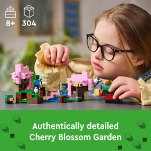 LEGO Minecraft The Cherry Blossom Garden, Video Game Toy for Kids, Building Set with 2 Minecraft Minifigures, Bees and a Sniffer Figure, Hands-on Toy for Boys and Girls Ages 8 and Up, 21260