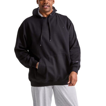 Champion Men's Pullover Fleece Hoodie, Standard Fit, Midweight, C Logo, Available in Regular and Big & Tall, Black - C Logo, XX-Large