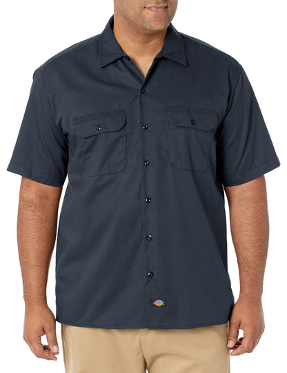 Dickies Men's Short-Sleeve Work Shirt, Dark Navy, Small