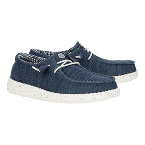 HEYDUDE Wendy Stretch Sox Navy Size 9, Women’s Shoes, Women’s Slip-on Loafers, Comfortable & Light-Weight