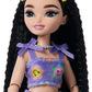 Barbie Dream Besties Doll and Accessories, Renee Posable Roller Skating Fashion Doll with Black Hair, 12 Video & Food Themed Pieces