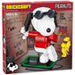 Brickcraft Peanuts Joe Cool Brick Building Kit (643-Piece Set), 2-in-1 Poseable Snoopy Figure with Woodstock, Display Base and Sunglasses, Collectible Display Gift