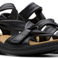 Clarks Women's Laurieann Bell Sandal, Black Leather, 9