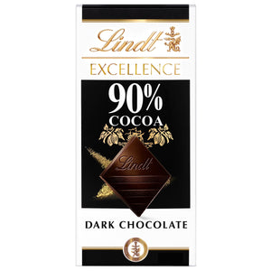 Lindt EXCELLENCE 90% Cocoa Dark Chocolate Candy Bar, Dark Chocolate, 3.5 oz. Bar