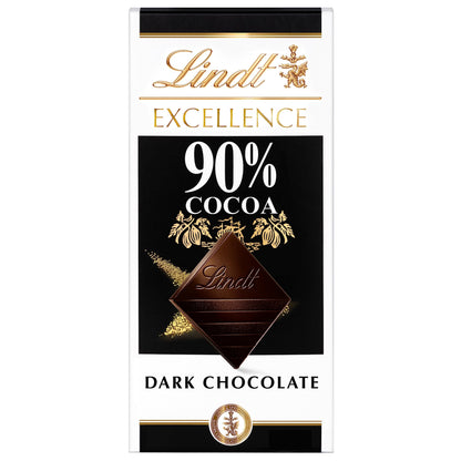 Lindt EXCELLENCE 90% Cocoa Dark Chocolate Candy Bar, Dark Chocolate, 3.5 oz. Bar
