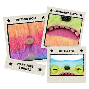 Fuggler Fart Face 9-inch Assortment Series 1 (Wide Eyed Weirdo – Multi) by ZURU, Funny Ugly Monster Plush Toy