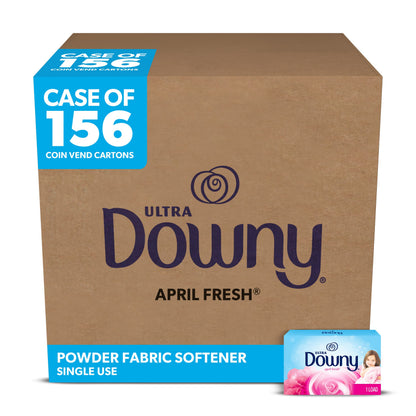 Downy Fabric Softener for Vending Machines, Bulk Liquid Fabric Conditioner Single Load Coin Vend Cartons, April Fresh Scent, 0.85 fl oz (Case of 156)