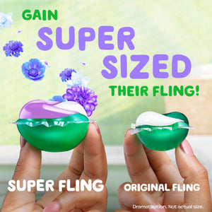 Gain Super Flings Laundry Detergent Pacs, 18 Count, Dewdrop Dream scent, irresistibly clean and fresh washing detergent laundry soap pacs