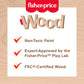 Fisher-Price Wood Pretend Play Toy Coffee to Go Café Set, 15-Piece Wooden Playset with Cups & Food for Preschool Kids Ages 3+ Years