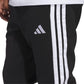 adidas Men's Essentials 3-Stripes Fleece Pants, Black/White, Large