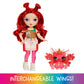 Rainbow High Littles Rainbow Fantasy Fairies + Pet – Apple, Red 5.5" Posable Small Doll & Fantasy Deer Pet with Interchangeable Fairy Wings, Kids Gift 4+